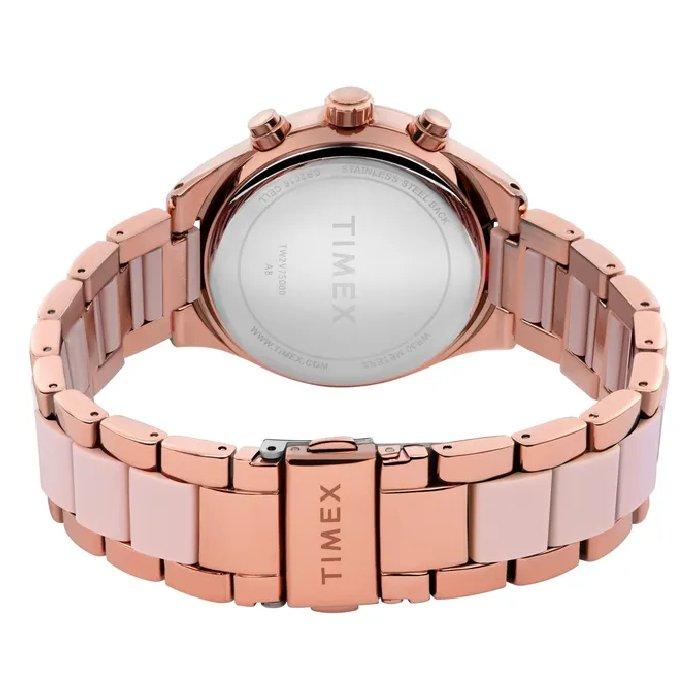 Timex Women’s Analog Watch Rose Gold Tone Alloy Band 38mm TW2V75000