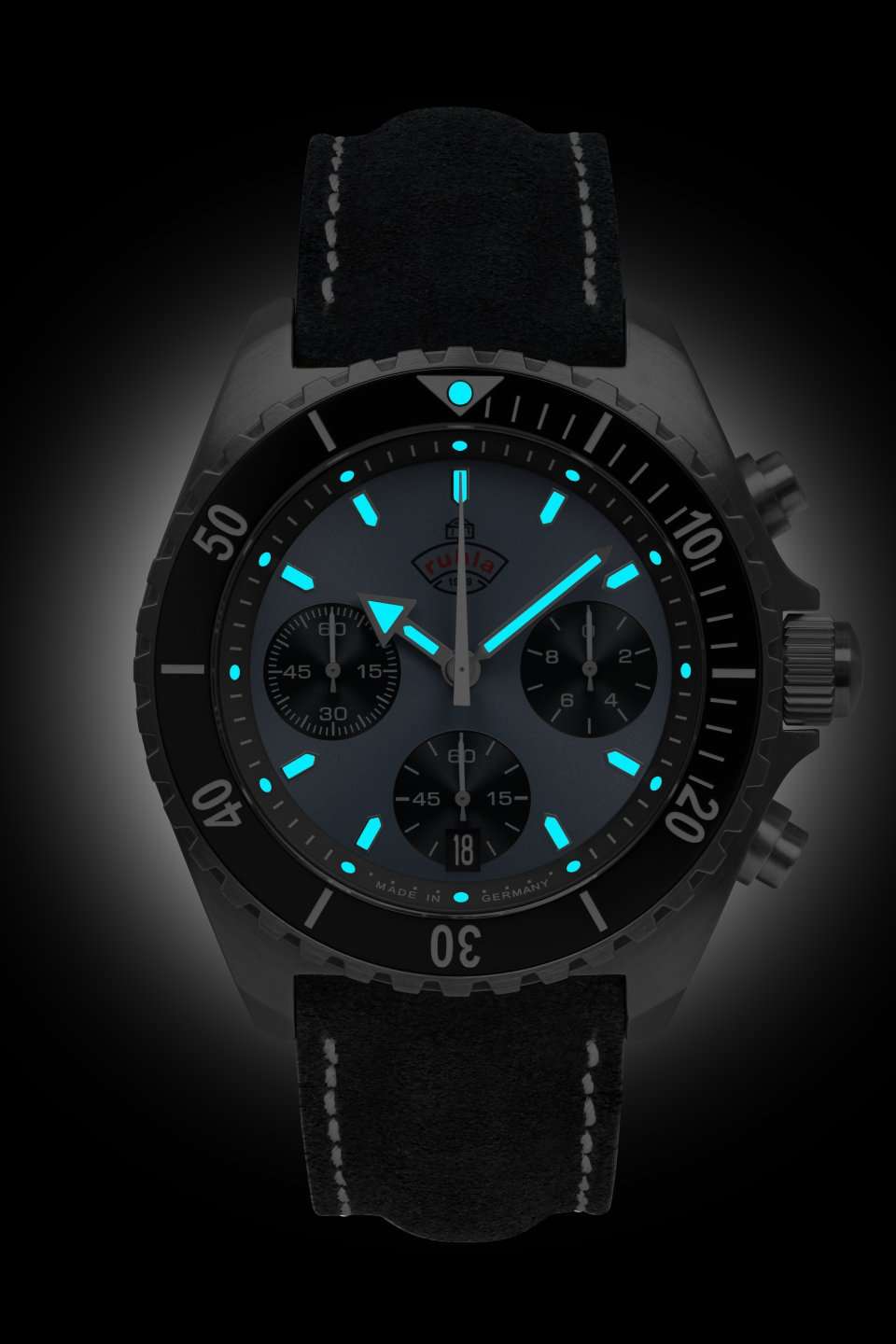 Ruhla Glasbach Cup Hill Climb Ice Blue Chronograph 43mm Men’s Watch