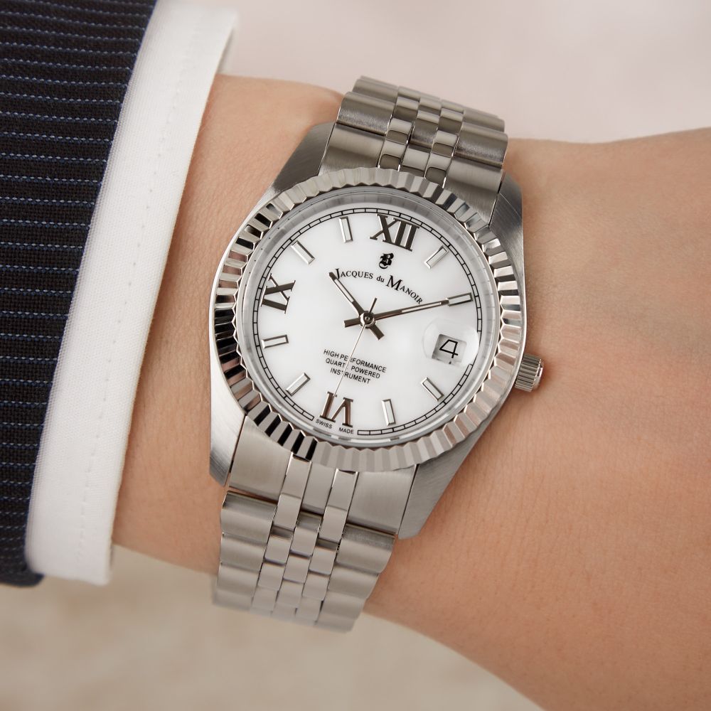 Inspiration Roman Mother of pear dial, stainless steel bracelet Mother-of-Pearl Dial