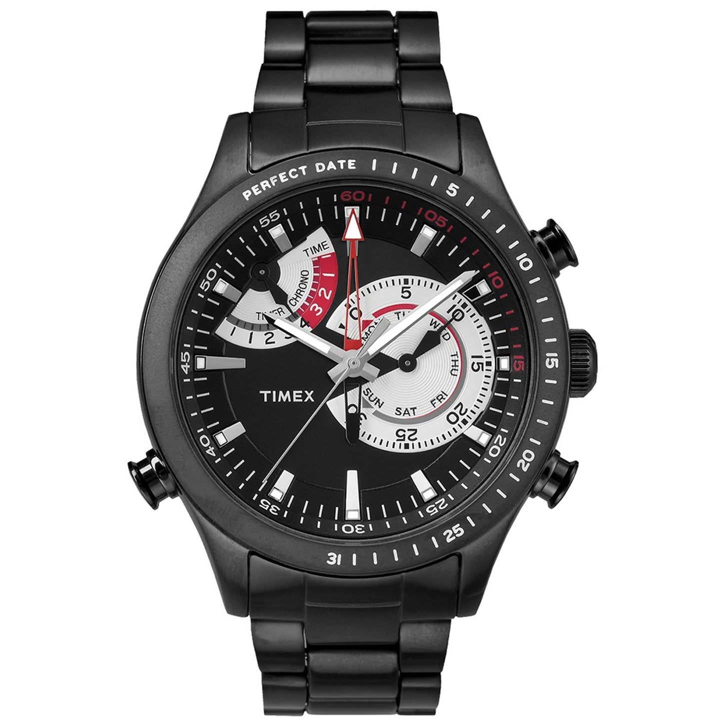 Timex Intelligent Quartz Men’s Chronograph Watch Black Stainless Steel TW2P72800