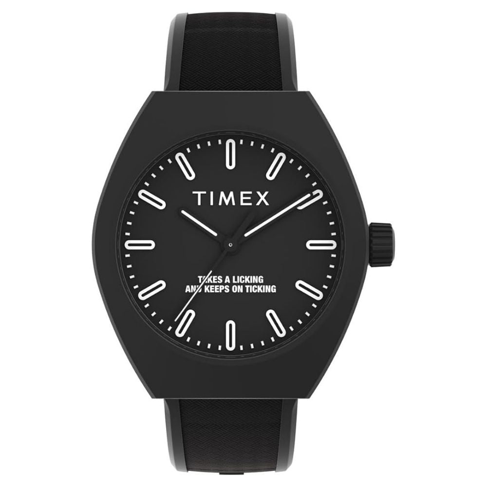 Timex Eco Ceramic Men’s Quartz Watch Black Dial Black Strap TW2W42100
