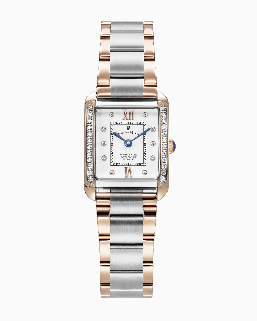 Emily II Bicolor Silver & Rose Gold with Stones White Dial