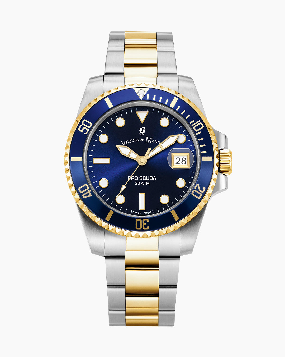 Pro Scuba 43mm Blue dial, bicolor stainless steel bracelet, blue unidirectional bezel Blue Dial