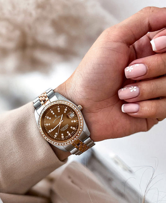 Jacques du Manoir Inspiration 36mm Two-Tone Brown Dial Women’s Dress Watch