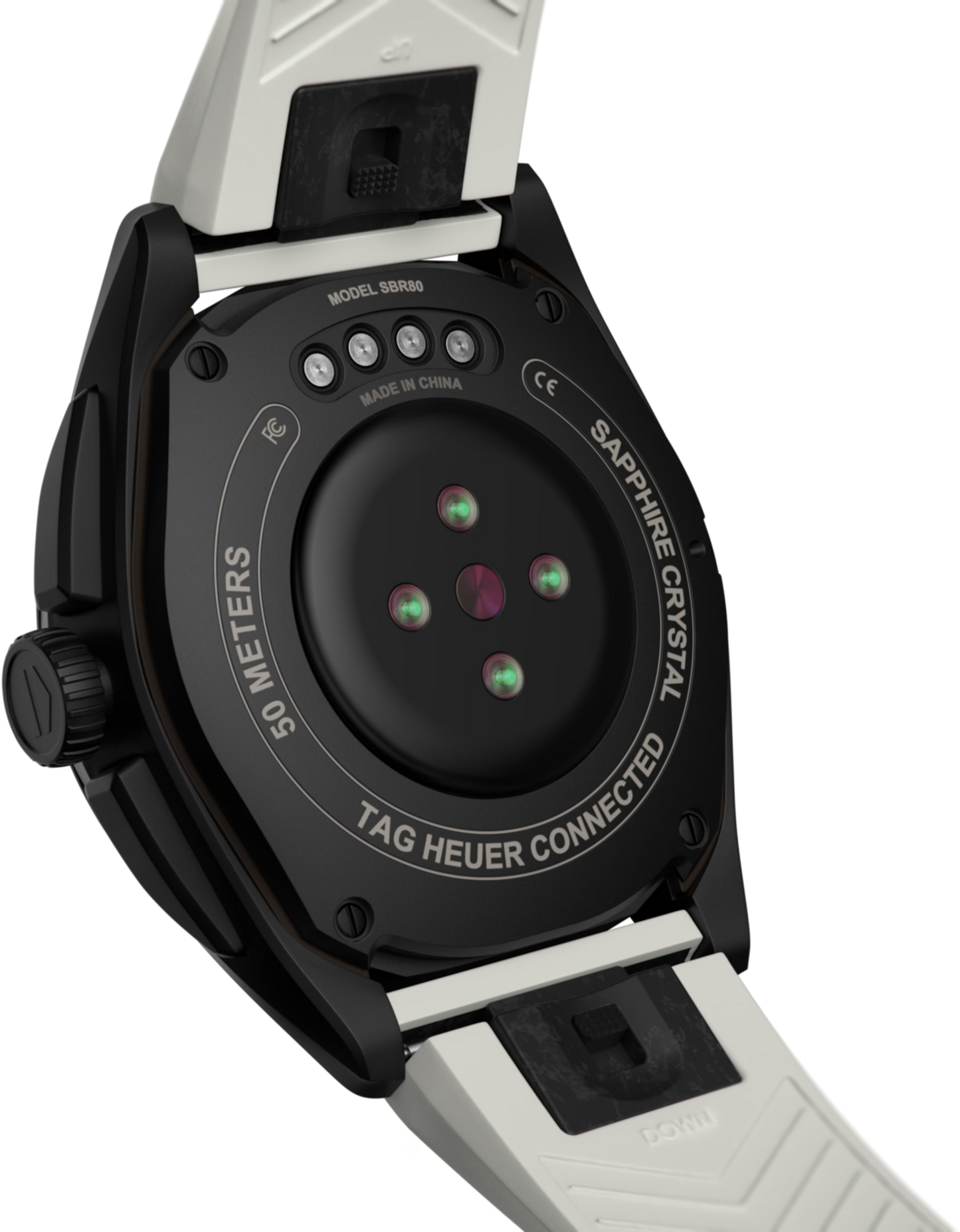 TAG Heuer Connected Calibre E4 Golf Edition Men’s Smartwatch White Rubber Strap SBR80.EB0284