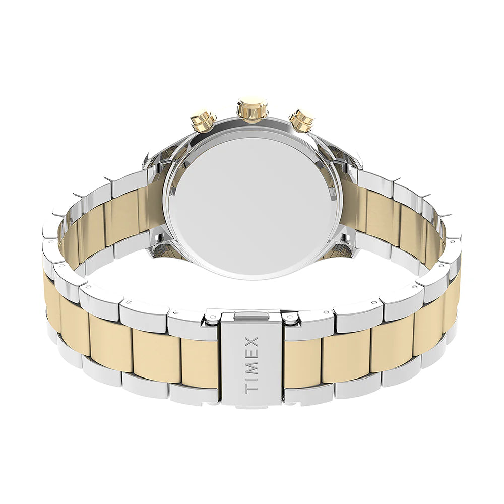 Timex Women’s Standard Chronograph Watch Silver Dial Two Tone Bracelet TW2V57700