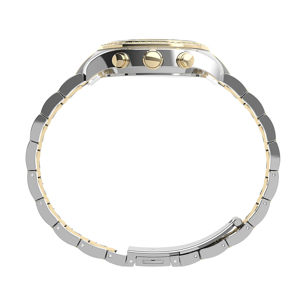Timex Women’s Standard Chronograph Watch Silver Dial Two Tone Bracelet TW2V57700