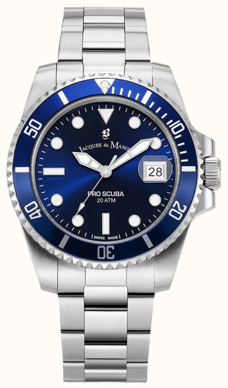 Jacques du Manoir Pro Scuba 43mm Blue Dial Men’s Dive Watch