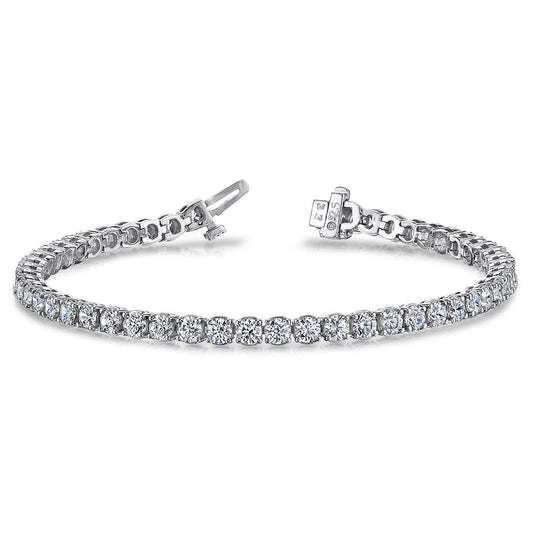 14K White Gold Diamond Tennis Bracelet, 4ct
