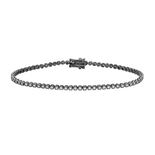 14K Black Gold Diamond Jamie Tennis Bracelet, 1ct