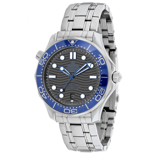 Omega Seamaster Diver 300M Men’s Automatic Watch Grey Dial Blue Bezel 210.30.42.20.06.001