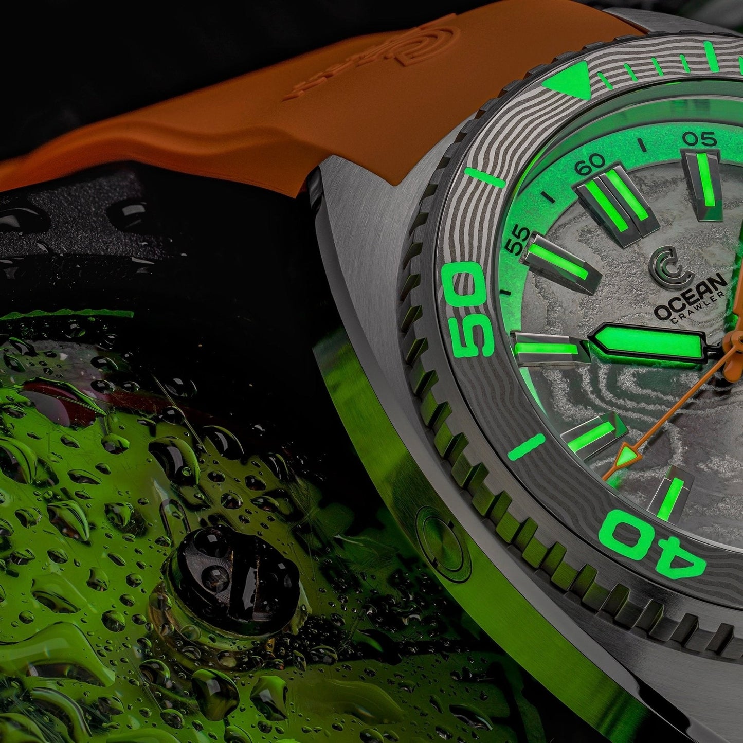 Core Diver - Damascus Steel - 2 Straps Included!