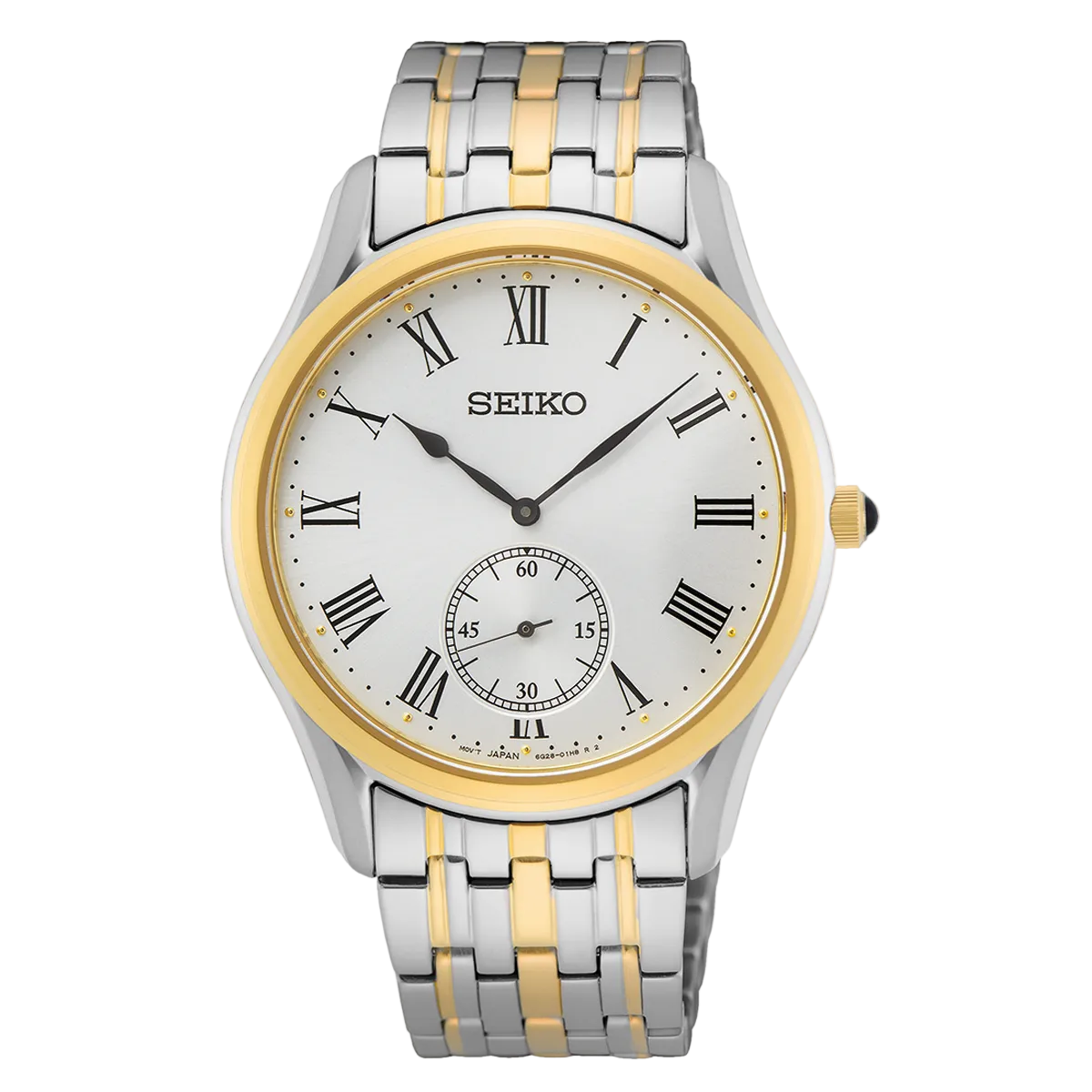 Seiko Men’s Quartz Watch Two Tone Bracelet White Dial SRK048P1