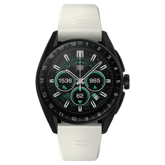 TAG Heuer Connected Calibre E4 Golf Edition Men’s Smartwatch White Rubber Strap SBR80.EB0284
