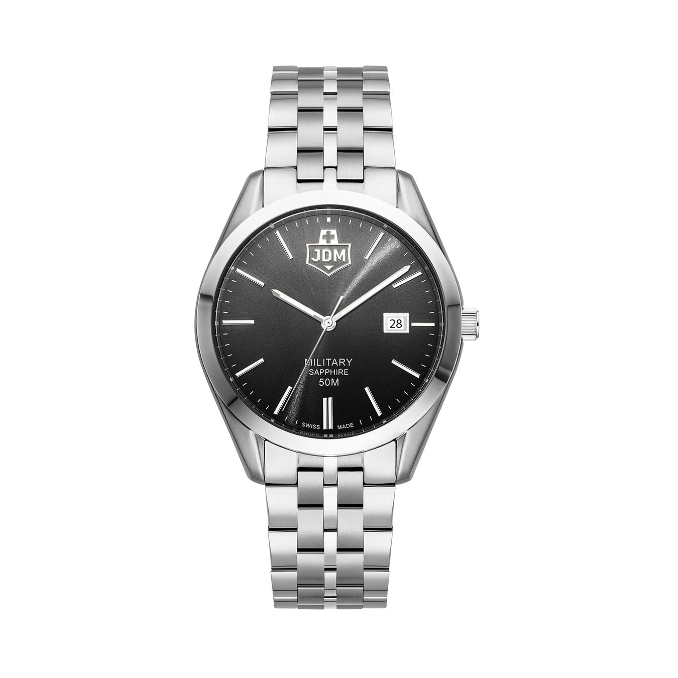 JDM Interlaken Gents JDM-WG023-03 41mm Black Sunray Dial Men’s Dress Watch