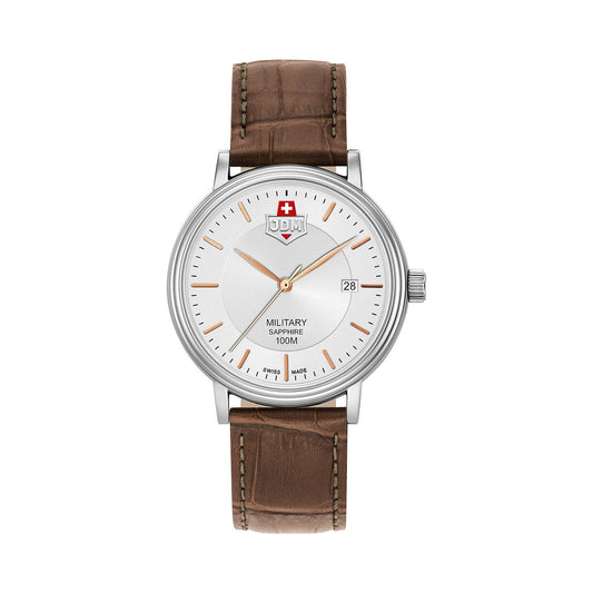 JDM Kilo JDM-WG004-05 40mm Silver Sunray Dial Brown Leather Men’s Dress Watch