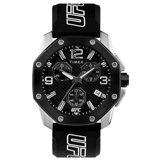 Timex UFC Men’s Chronograph Watch Black Silicone Strap TW2V58600