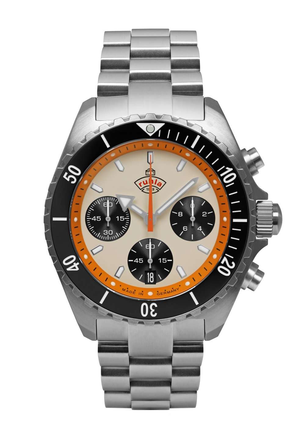 Ruhla Glasbach Cup Hill Climb Beige Dial Chronograph 43mm Men’s Watch