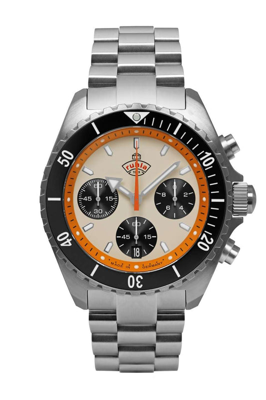 Ruhla Glasbach Cup Hill Climb Beige Dial Chronograph 43mm Men’s Watch